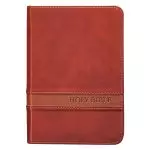 KJV Compact Large Print Imitation Leather Brown, Ribbon Marker, Words of Christ in Red, Maps