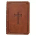 KJV Compact Large Print Imitation Leather Tan Words of Christ in Red