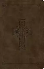 ESV Large Print Value Thinline Bible (TruTone, Olive, Celtic Cross Design)