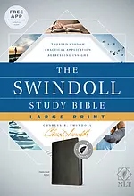 The NLT Swindoll Study Bible, Large Print, Black, Indexed