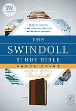 The NLT Swindoll Study Bible, Large Print, Brown