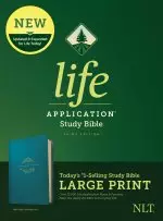 NLT Life Application Study Bible, Third Edition, Large Print (LeatherLike, Teal Blue, Red Letter)