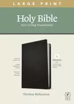 NLT Large Print Thinline Reference Bible, Filament Enabled (LeatherLike, Cross Grip Black, Red Letter)