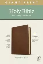 NLT Personal Size Giant Print Bible, Filament Enabled (LeatherLike, Rustic Brown, Red Letter)