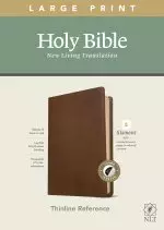 NLT Large Print Thinline Reference Bible, Filament Enabled (LeatherLike, Rustic Brown, Indexed, Red Letter)