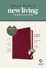 NLT Personal Size Giant Print Bible, Filament Enabled (LeatherLike, Aurora Cranberry, Indexed, Red Letter)