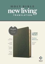 NLT Large Print Thinline Reference Bible, Filament Enabled (Genuine Leather, Olive Green, Red Letter)