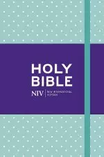 NIV Pocket Mint Polka-Dot Notebook Bible, Light Blue, Hardcover, Shortcuts, Reading plan, Timeline, Book by Book Overview