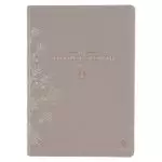 NLT, The Spiritual Growth Bible Faux Leather, Taupe Floral Embroidered