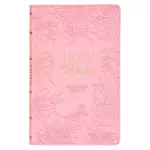 KJV Holy Bible, Gift Edition King James Version, Faux Leather Flexible Cover, Light Pink Floral