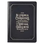 Journal Classic Zip Black Strong & Courageous Josh. 1:9