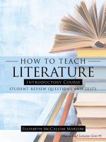 How to Teach Literature Introductory Course: Student Review Questions and Tests