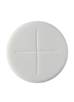 Pack of 250 Peoples Communion Wafers 1 1/8" Single Cross, Sealed Edge, White / Altar Bread