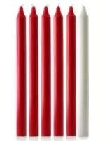 15" x 1 1/8" Advent Candle Set - Red & White