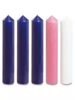 12" x 2" Advent Candle Set - Purple, Pink & White