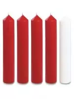 Red & White Advent Candle Set (12" x 2")