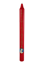 38cm Large Red & Gold Advent Candle with Mother & Child - Single