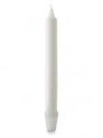 9" Self Fitting Candelabra Candle, White - Pack of 12