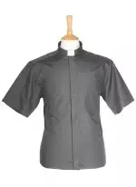 Mid Grey Clerical Shirt Short Sleeve - 17.5" Collar