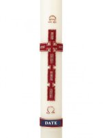 30" x 2" Paschal Candle with 2025 Celtic Cross Design Wax Relief - Single