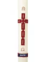 30" x 2" Paschal Candle with 2024 Celtic Cross Design Wax Relief - Single