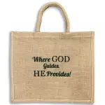 Where God Guides Jute Tote Bag