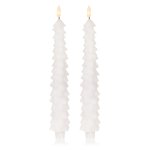 Set of 2 White Flickabright Tree Taper Candles