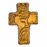 Jesus Face Cross - Small in Gold