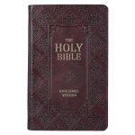 KJV Giant Print Bible, Dark Brown, Imitation Leather, Words of Christ in Red, Thumb Index, Footnote Verse Cross-Reference, Concordance, Bible Reading Plan