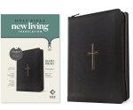 NLT Compact Giant Print Zipper Bible, Filament Enabled (LeatherLike, Black Cross, Red Letter)