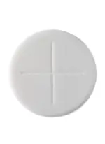 Pack of 500 Peoples Communion Wafers 1 1/8" Single Cross, White, Sealed Edge