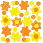 Daffodil Felt Stickers - Pack of 80