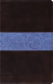 ESV Thinline Bible: Chocolate & Blue, Paisley Design, Trutone