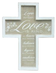 Love is Patient Hanging Wooden Cross