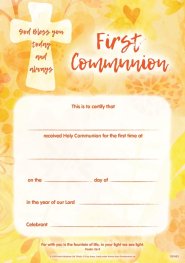 First Communion Certificate Pack of 10