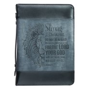 Large Be Strong Lion Two-Tone Classic Bible Cover