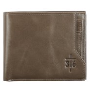 Wallet Leather Taupe John 3:16