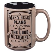 Mug Brown/Black A Man's Heart Prov. 16:9