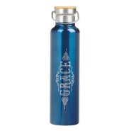 Laser Engraved Stainless Steel Double Wall Vacuum Insulated Water Bottle Engraved Carry Handle Lid/Eco-Friendly Hydration Bottle/24 Hour Hot or Cold, 25 oz, Grace, Metallic Blue