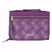 Medium Purple Floral Grace Bible Cover Organizer