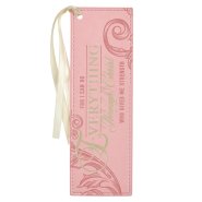 Bookmark Faux Leather Pink Everything Through Christ Phil. 4:13