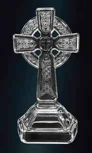 7" Glass Standing Celtic Cross