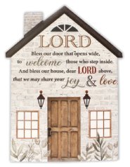 Lord Bless Our Door Porcelain Plaque