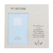 Faith & Hope Embossed Frame 4" x 6" - Christening