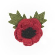 Handmade Felt Remembrance Poppy Brooch