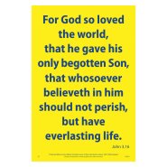 Waterproof Scripture Poster: Jn. 3.16