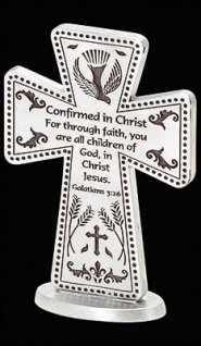 3" Confirmation Standing Pewter Cross