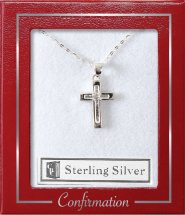 Open Cross Confirmation Silver Necklet