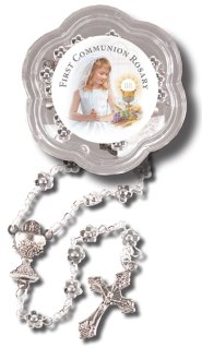 Metallised Silver Communion Rosary