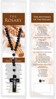 Black Wood Corded Rosary